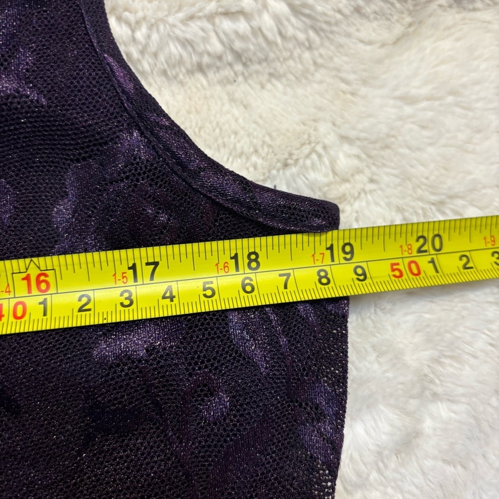 NEW Connected Apparel Dress Size 12 Midi Deep Purple Floral Lace Asymmetrical - Picture 15 of 16